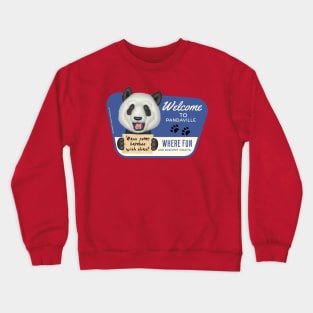 Cute Panda Bear with sign want some bamboo with that? Crewneck Sweatshirt